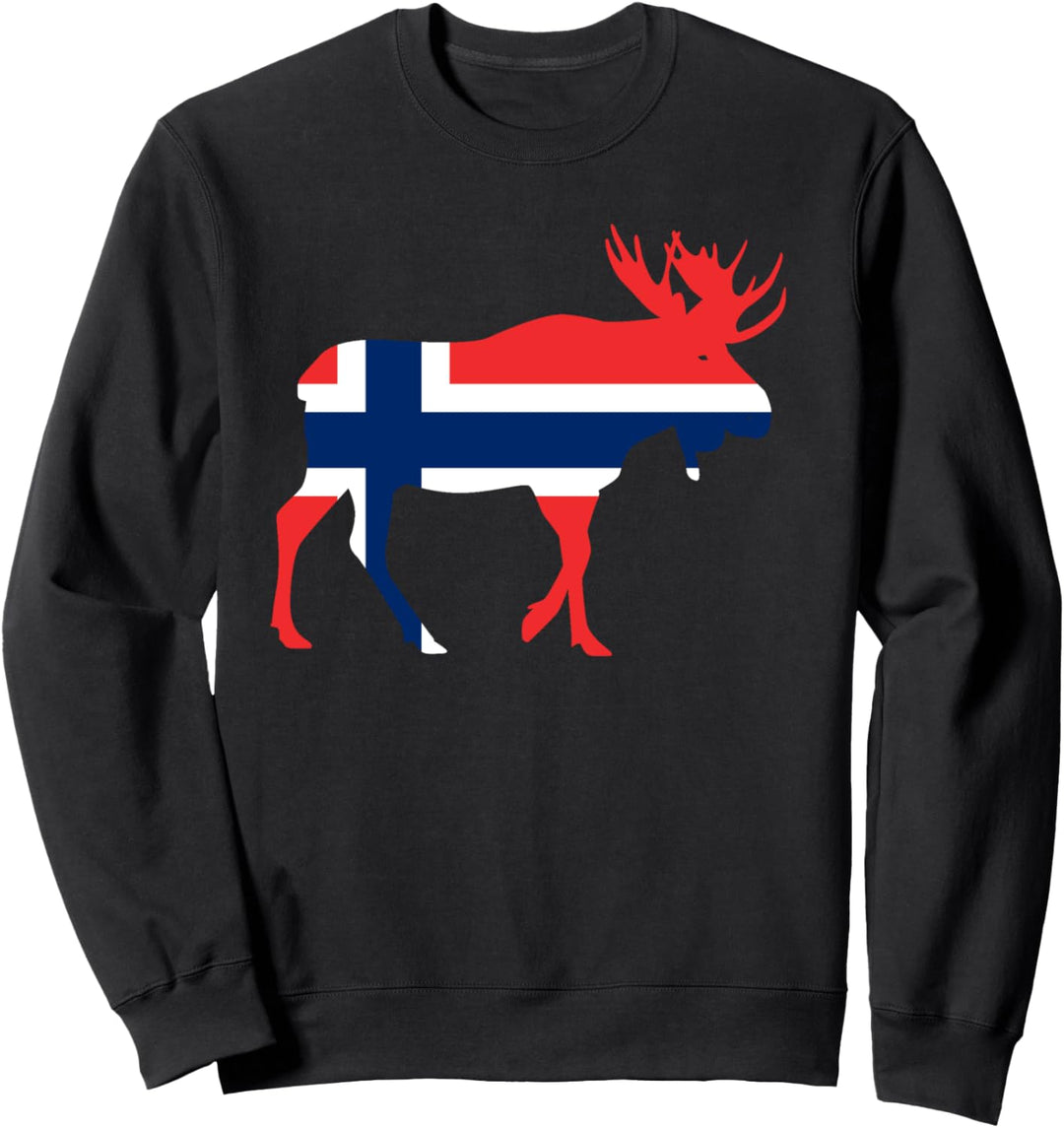 NORGE Elch mit Norwegen Flagge Sweatshirt