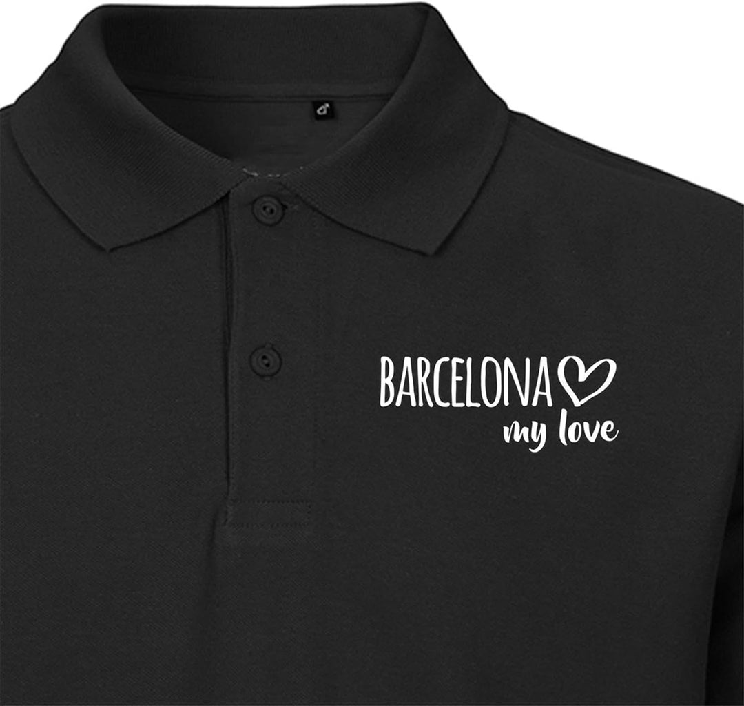 huuraa Damen Polo Shirt Barcelona My Love Bio Baumwolle Fairtrade Oberteil Grösse XS-XXL für alle Fa