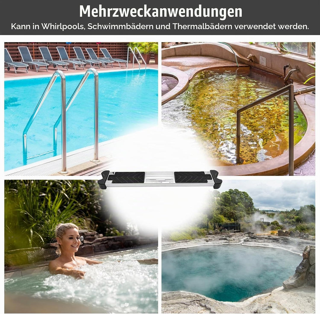 304 Edelstahl Poolleiter Ersatzstufe mit Rutschfestem Gummipolster Schwimmbadleitern Pedale mit Schr