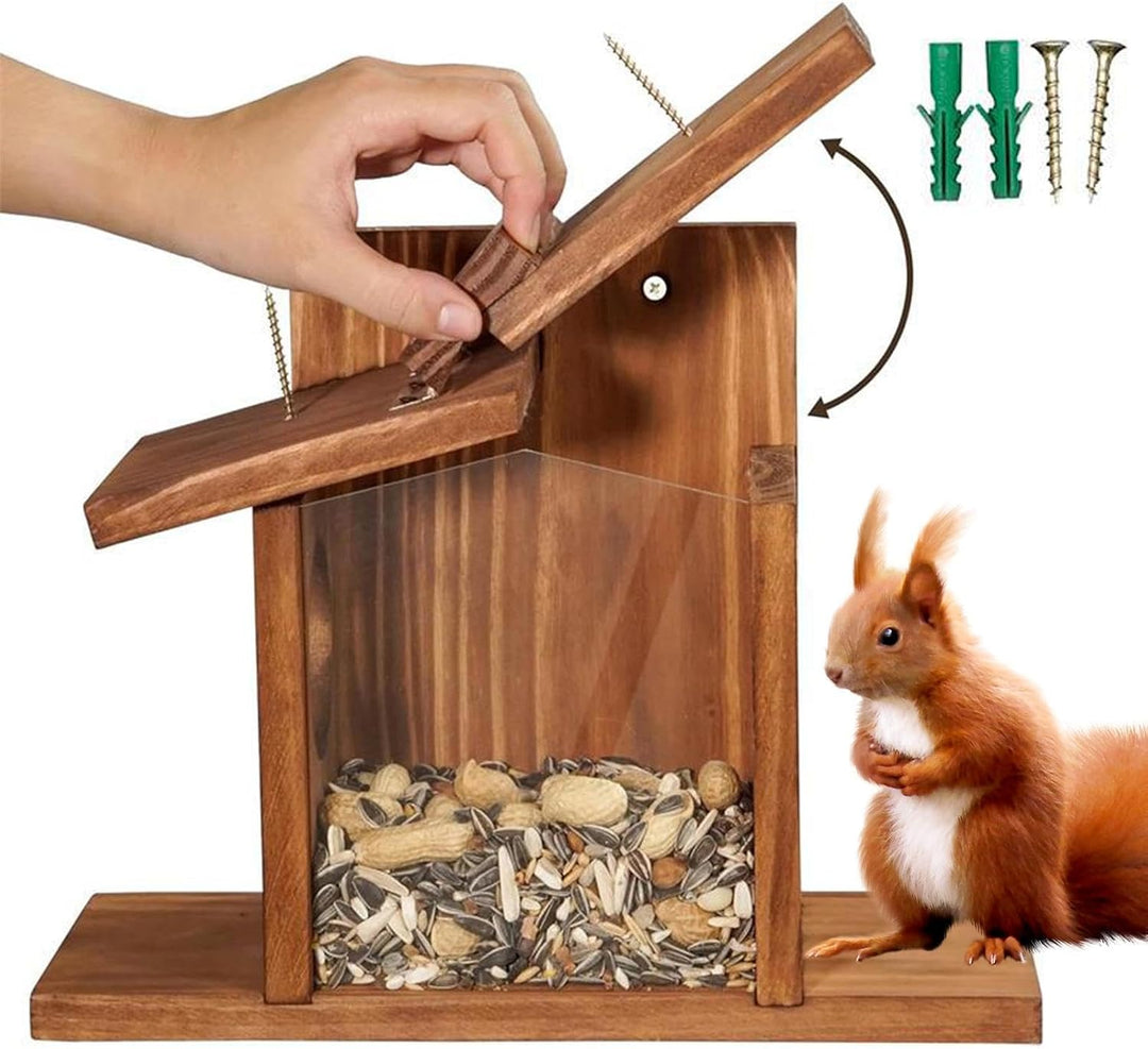 Eichhörnchenhaus Holz-Futternest für Nagetiere | Eichhörnchen Haus for Garden, Yard, Meadow, Tree, F