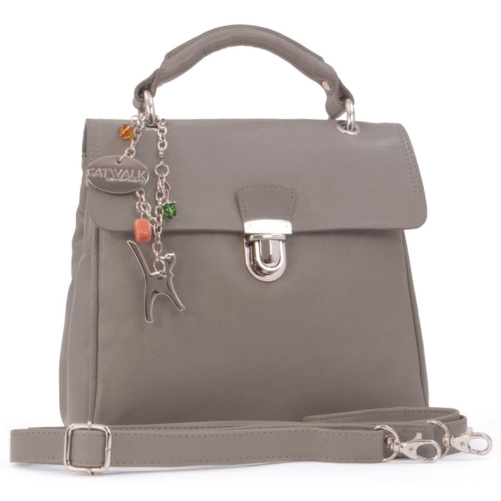 Catwalk Collection Handbags - Vintage Leder - Handtasche/Schultasche/Henkeltasche - Handtasche mit S