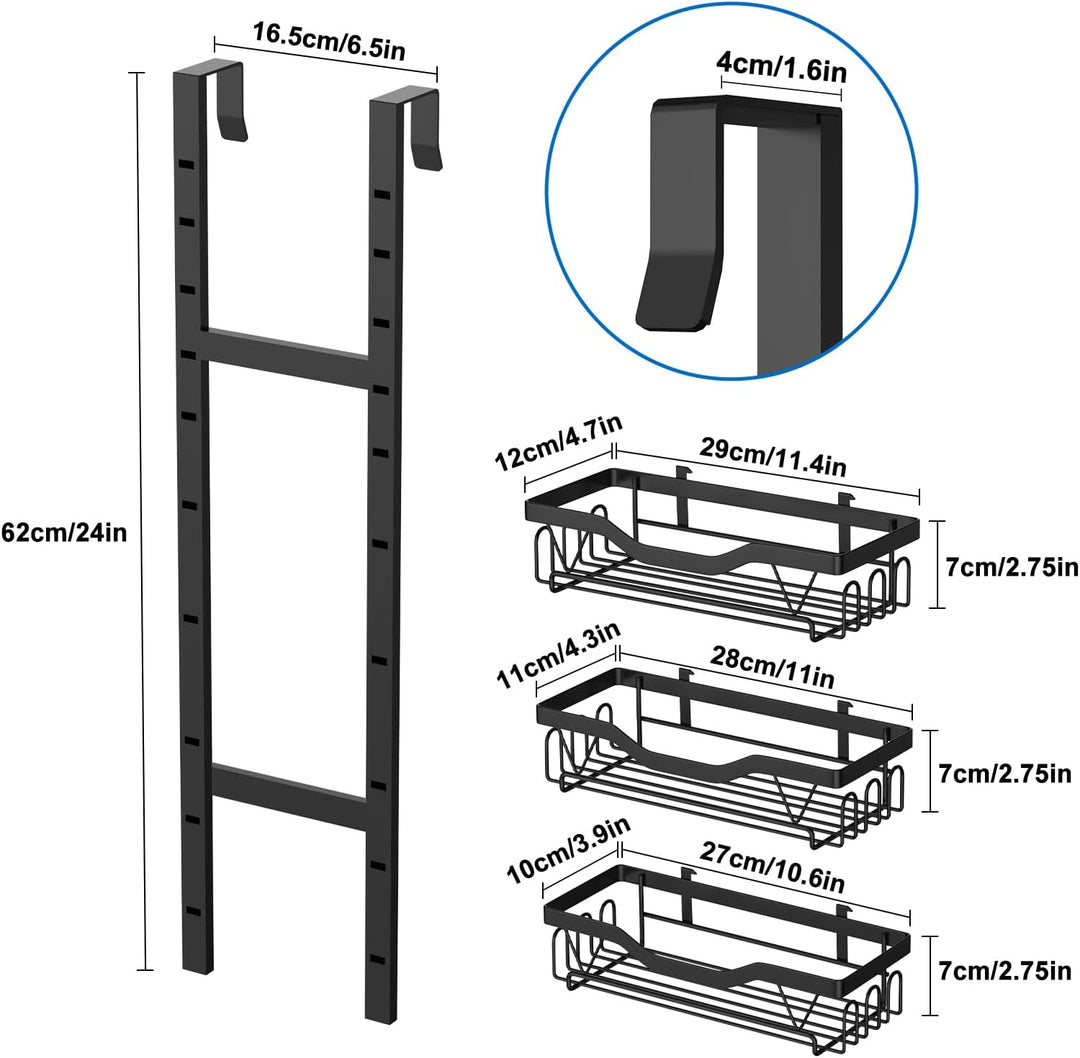 UUlioyer Duschablage zum Hängen, Duschregal ohne Bohren für Glastür, Shampoo Duschgel Halterung für