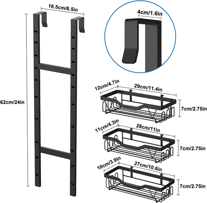 UUlioyer Duschablage zum Hängen, Duschregal ohne Bohren für Glastür, Shampoo Duschgel Halterung für