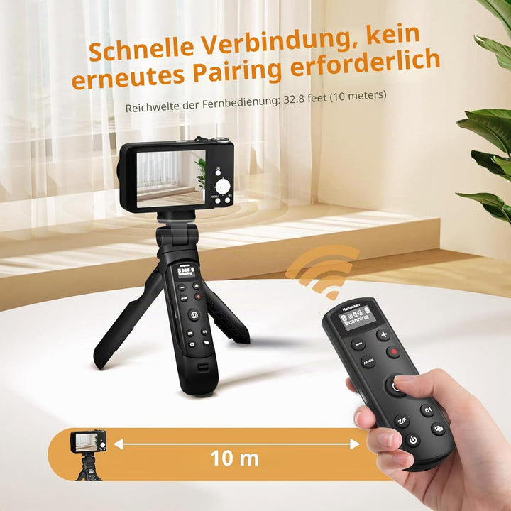 Kompatibel mit Sony Kameras Stativ - Mini-Stativ mit aufladbarer Fernbedienung mit Focus Zoom für So