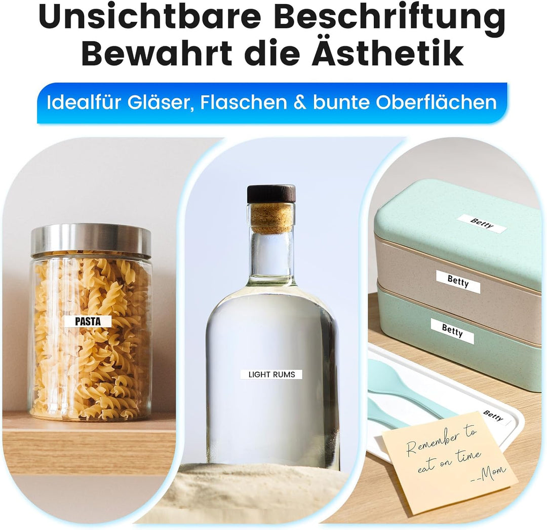 Suminey Schriftband TZe221, 9mm Schwarz auf Weiss, Kompatibel mit Brother P-touch 1000 1010 1280 H10
