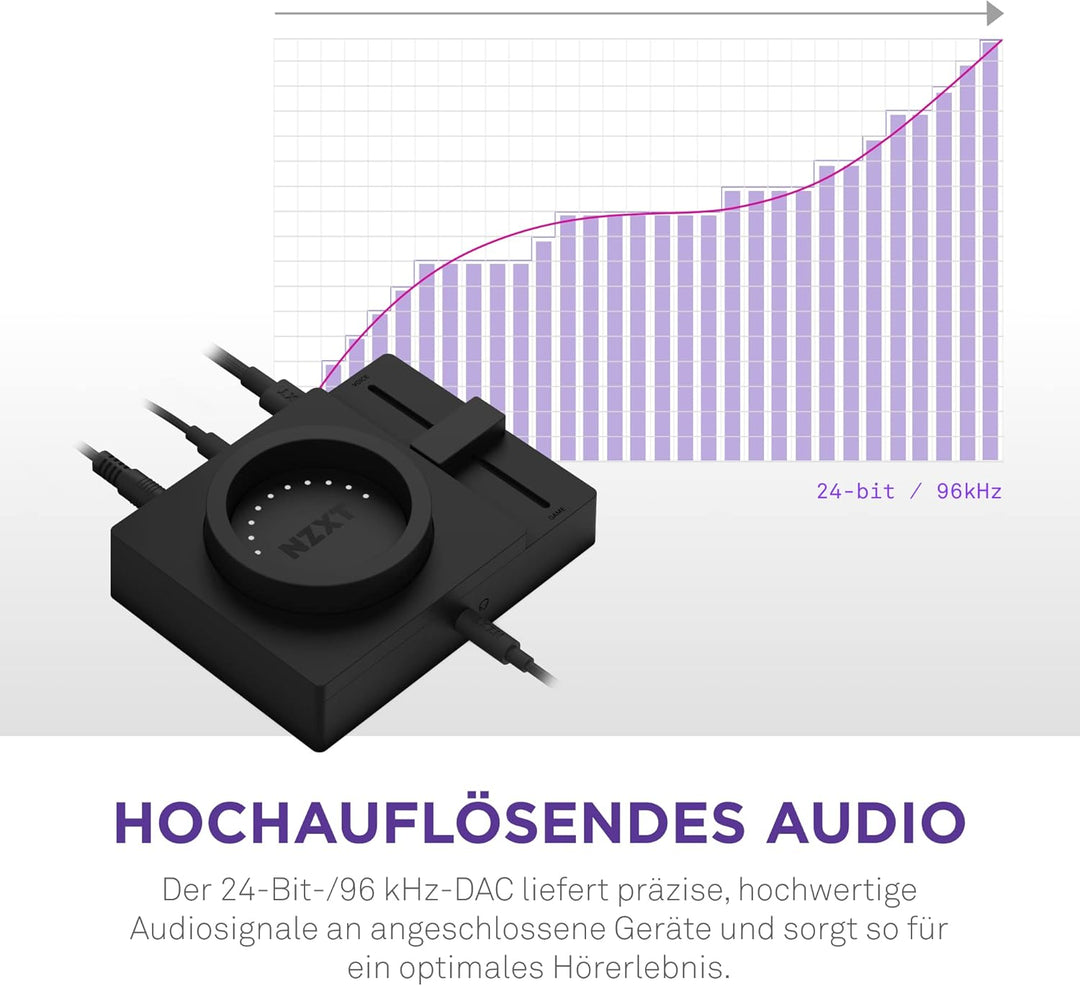 NZXT Relay SwitchMix PC-Gaming-Headset Ständer und Audiomixer – AP-USMSM-B1 - Nahtloses Umschalten z