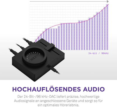 NZXT Relay SwitchMix PC-Gaming-Headset Ständer und Audiomixer – AP-USMSM-B1 - Nahtloses Umschalten z