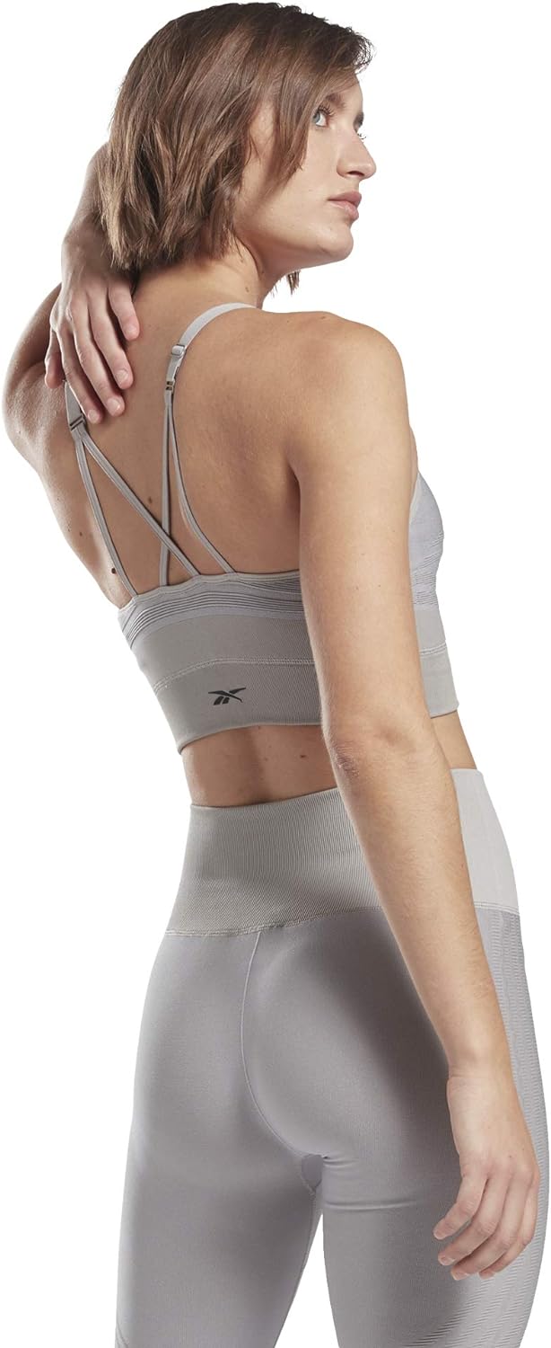 Reebok Damen Sr Strappy Seamless Bra Sport-BH XL Grau, XL Grau
