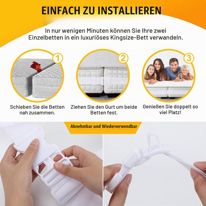 ImnBest Matratzenhalter | Matratzenhalter | Doppelbettbrücke | Bettbrücke | Verbindet Zwei Matratzen
