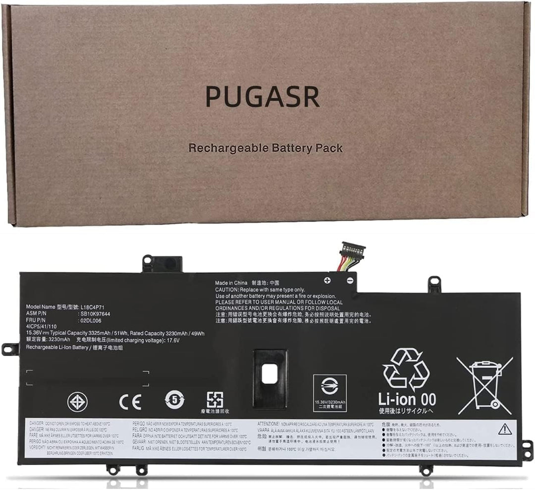 PUGASR L18C4P71 02DL006 Laptop Akku Kompatibel mit Lenovo ThinkPad X1 Yoga 4th 5th Gen ThinkPad X1 C