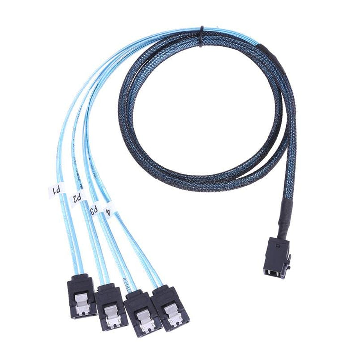 chenyang Mini SAS SFF-8643 1 zu 4 SATA 7Pin Festplatte 6Gbit/s Data Server RAID Kabel 0.5M SFF-8643