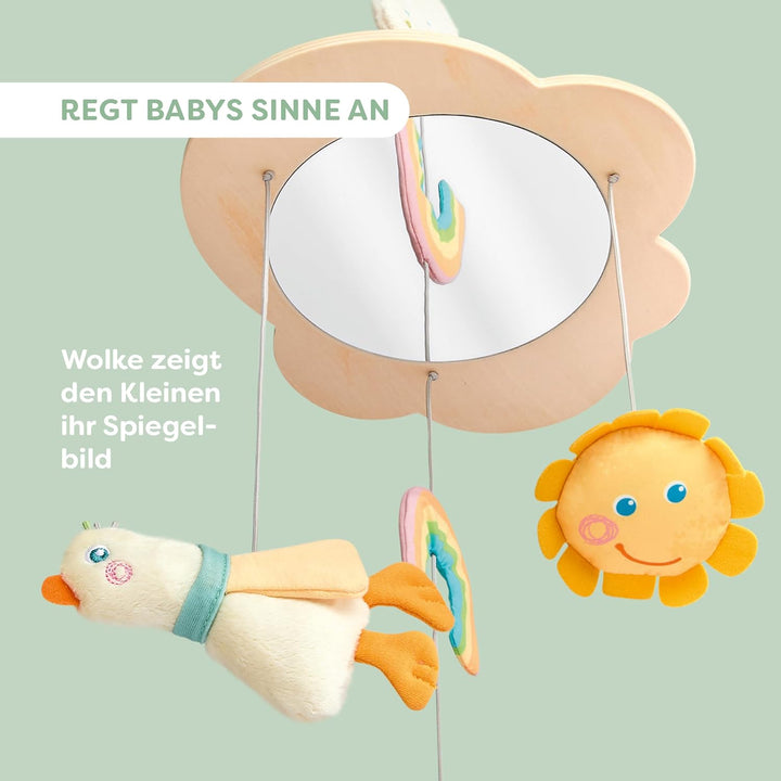HABA Mobile Gans – Baby-Mobile aus Holz & Stoff, Baby Spielzeug zum Entdecken und Schauen, für Klein
