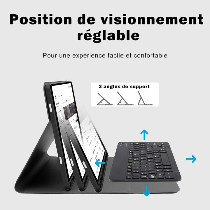 Tastatur Hülle für Samsung Galaxy Tab А9 Plus 2023 11 Zoll,Französisches Layout