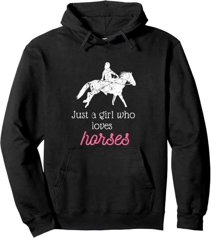 Pferd Geschenk Nur ein Mädchen, das Pferde Nutztier liebt Pullover Hoodie