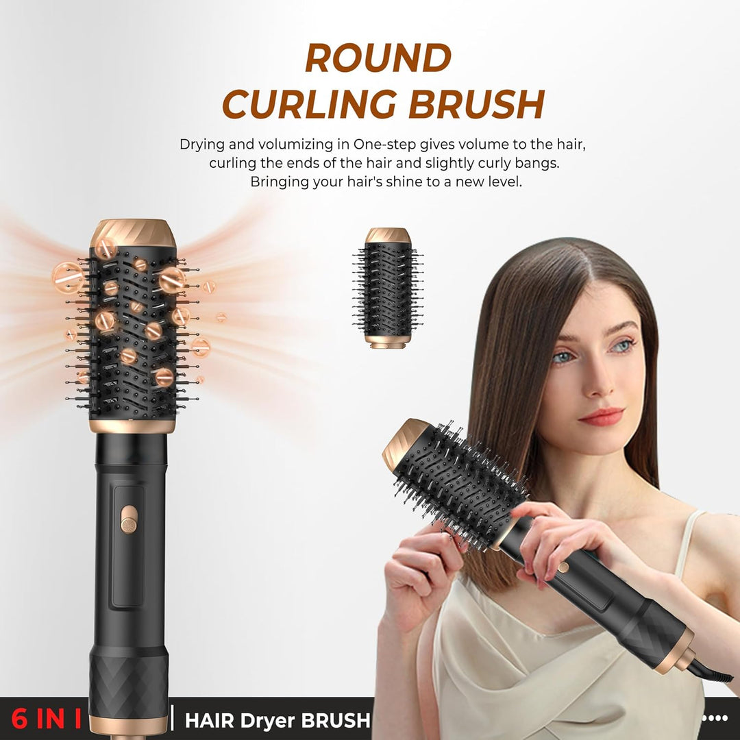 UKLISS Hairstyler 6 in 1 Airbrush Haarstyler | Pro Air Styler Set - 1000W Rundbürstenföhn, Air Curle