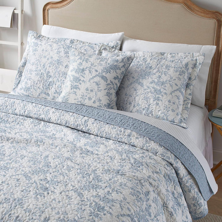 Laura Ashley - Queen-Size-Bettwäsche-Set, Baumwolle, wendbares Bettwäsche-Set mit Kissenbezug, Ganzj