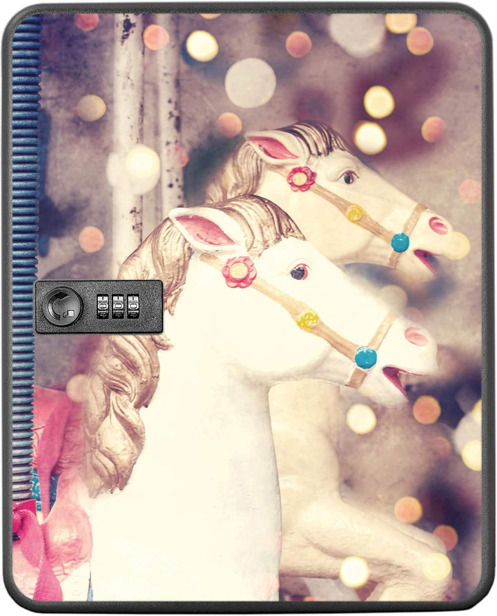 banjado® Burg-Wächter® abschliessbarer Schlüsselkasten mit Motiv Kinderkarussell für 36 Schlüssel -