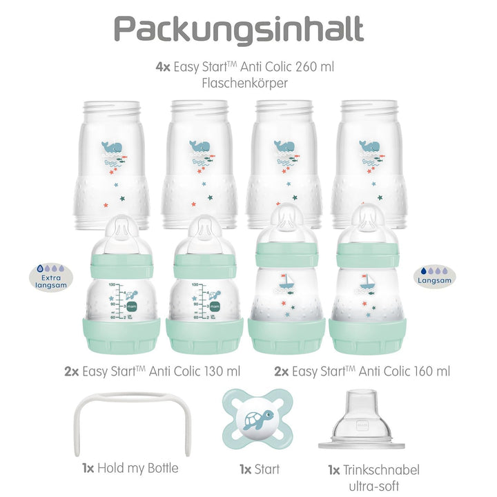 MAM Vorteilspack II Starterset 19 tlg. Anti-Colic Flaschen Set Bürste Babykostwärmer