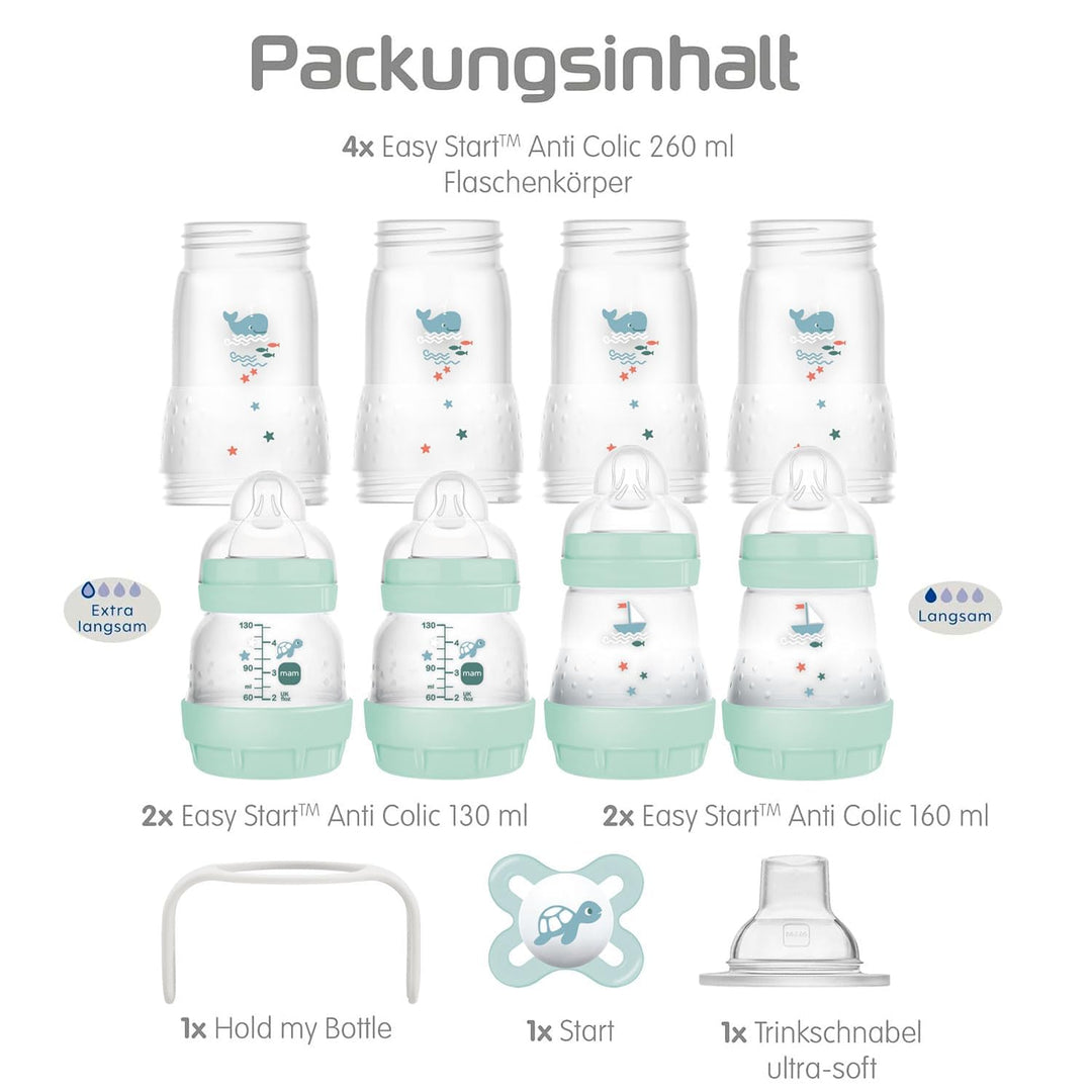 MAM Premium Vorteilspack II Starterset 19 tlg. Anti-Colic Flaschen Set Bürste MAM Babykostwärmer