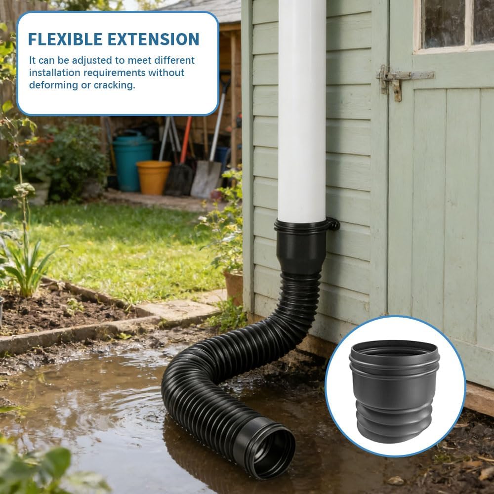 Dachrinne Flexible Fallrohr Verlängerung, Regenrinnen Fallrohr Ablauf Dachrinnen, Rund und Flexibel,