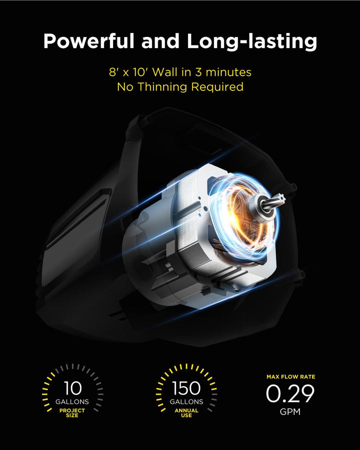 InoKraft MaXpray M1 Airless Farbspritzgerät, Version 2024 EU, hocheffizient, verdünnungsfrei, minima