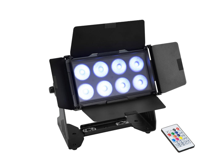 EUROLITE Multiflood IP 8x10W RGBW Wash | Flüsterleiser IP65-LED-Fluter mit RGBW-Farbmischung, Diffus