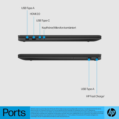 HP Laptop mit 17,3 Zoll FHD Display, AMD Ryzen 7 7730U, 16 GB DDR4 RAM, 512 GB SSD, AMD Radeon-Grafi