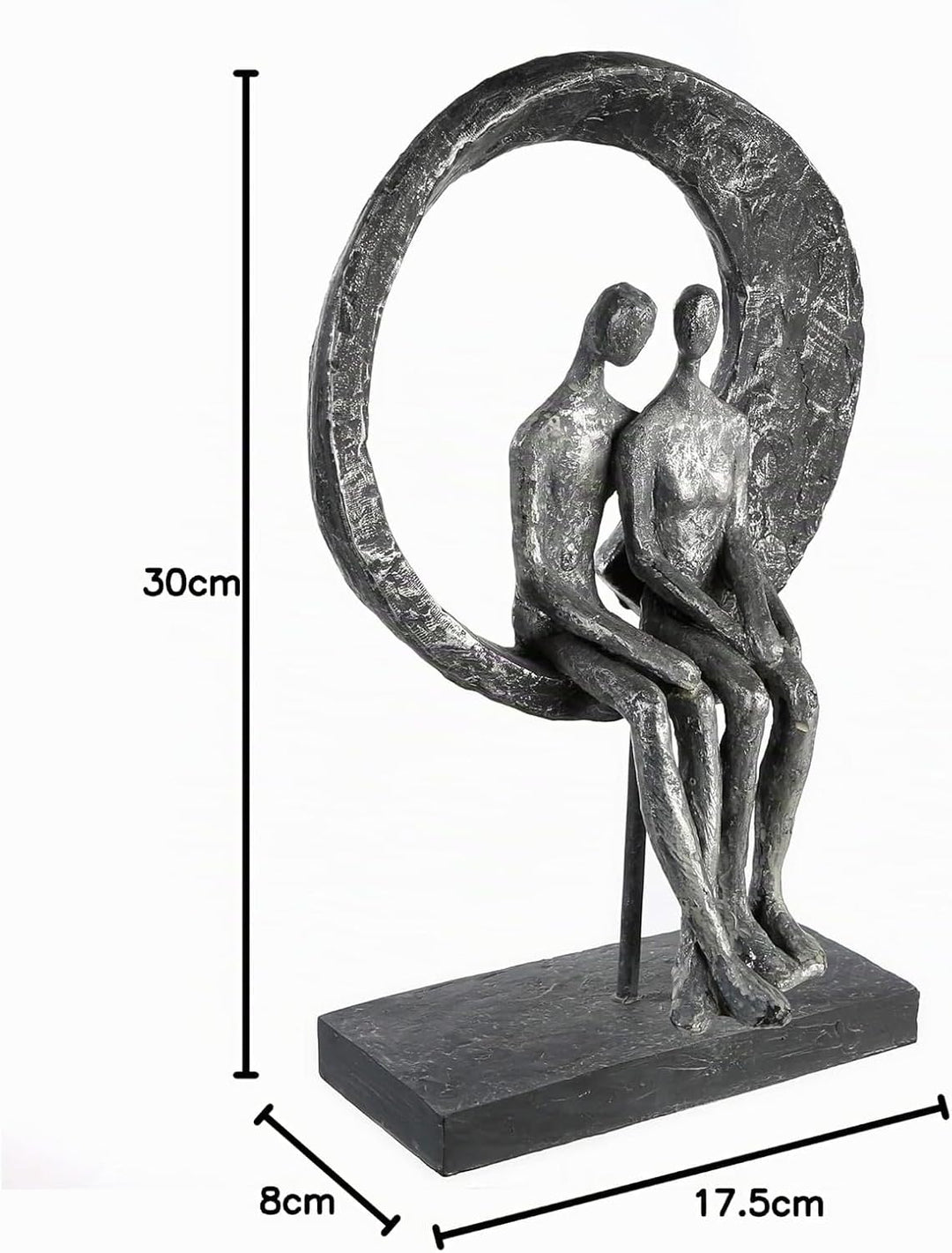 Casablanca Deko Skulptur - aus Poly silberfarben -Zertifikat Spruchanhänger H 30 cm Höhe 30 cm Grau,