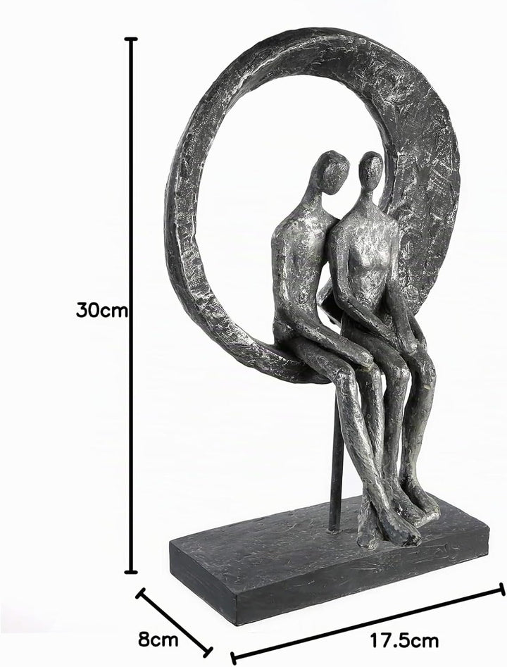 Casablanca Deko Skulptur - aus Poly silberfarben -Zertifikat Spruchanhänger H 30 cm Höhe 30 cm Grau,