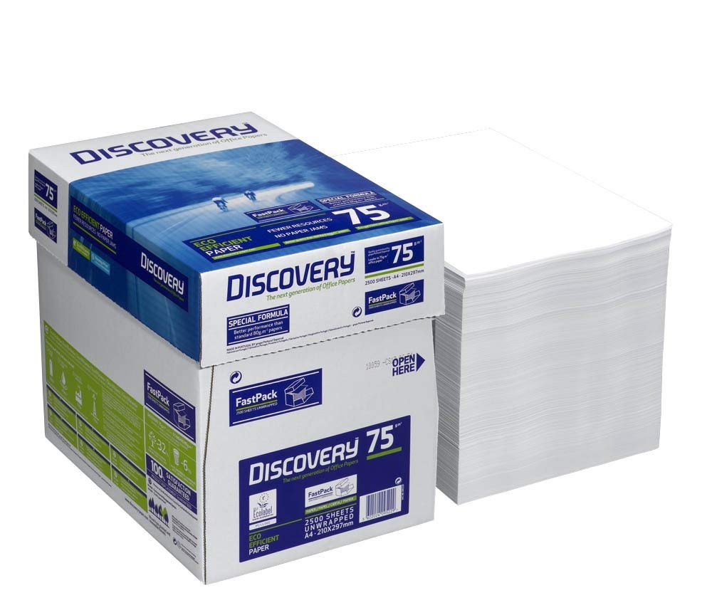 DISCOVERY 834270A75S Kopierpapier, A4, holzfrei, 75 g/qm, 2500 Blatt, weiss