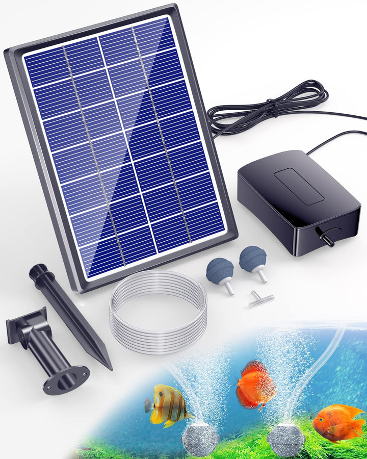 Biling Teichbelüfter Solar, 3.5W Solar Teichbelüfter mit 2200mAh Akku Solar Sauerstoffpumpe für Teic