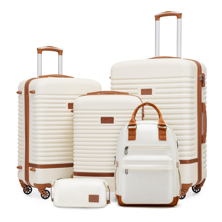COOLIFE Koffer Trolley Koffer Reisekoffer von ABS Hartschalen Trolley 4 Rollen TSA-Schloss Der Koffe