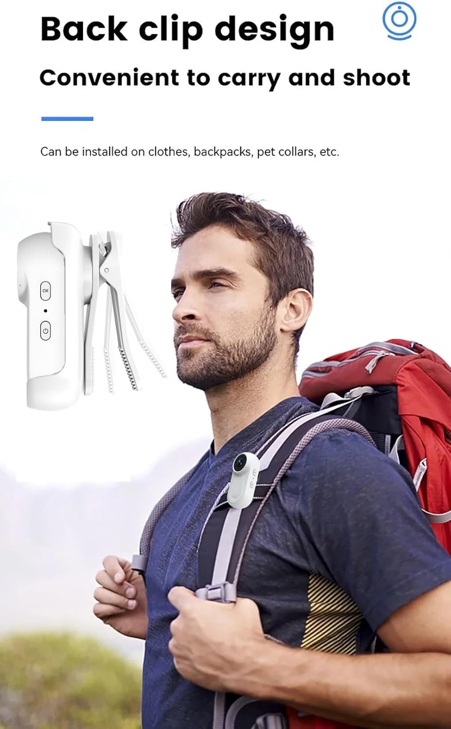 1080P Mini Action Kamera mit 64GB TF Karte, Tragbare Bodycam mit Audio & Video, Wearable Körperkamer