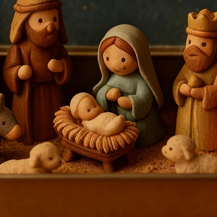 Weihnachtskrippe Komplettset, Krippenfiguren Set, Weihnachtskrippe Figuren Holz, Krippe Weihnachten,