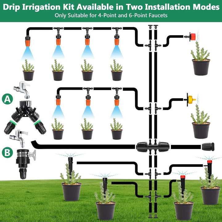 269 Stück Bewässerungssystem,40M+8M Bewässerungsrohre,DIY Gartenbewässerung,Automatische Sprinkler T