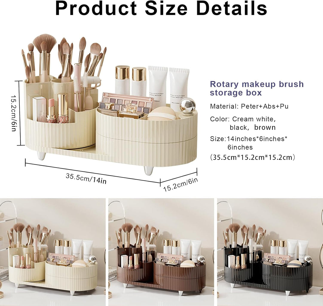 DASITON Make up Kosmetik Organizer,360° Drehbarer Make Up Pinsel Organizer,Grosser Kapazität Kosmeti