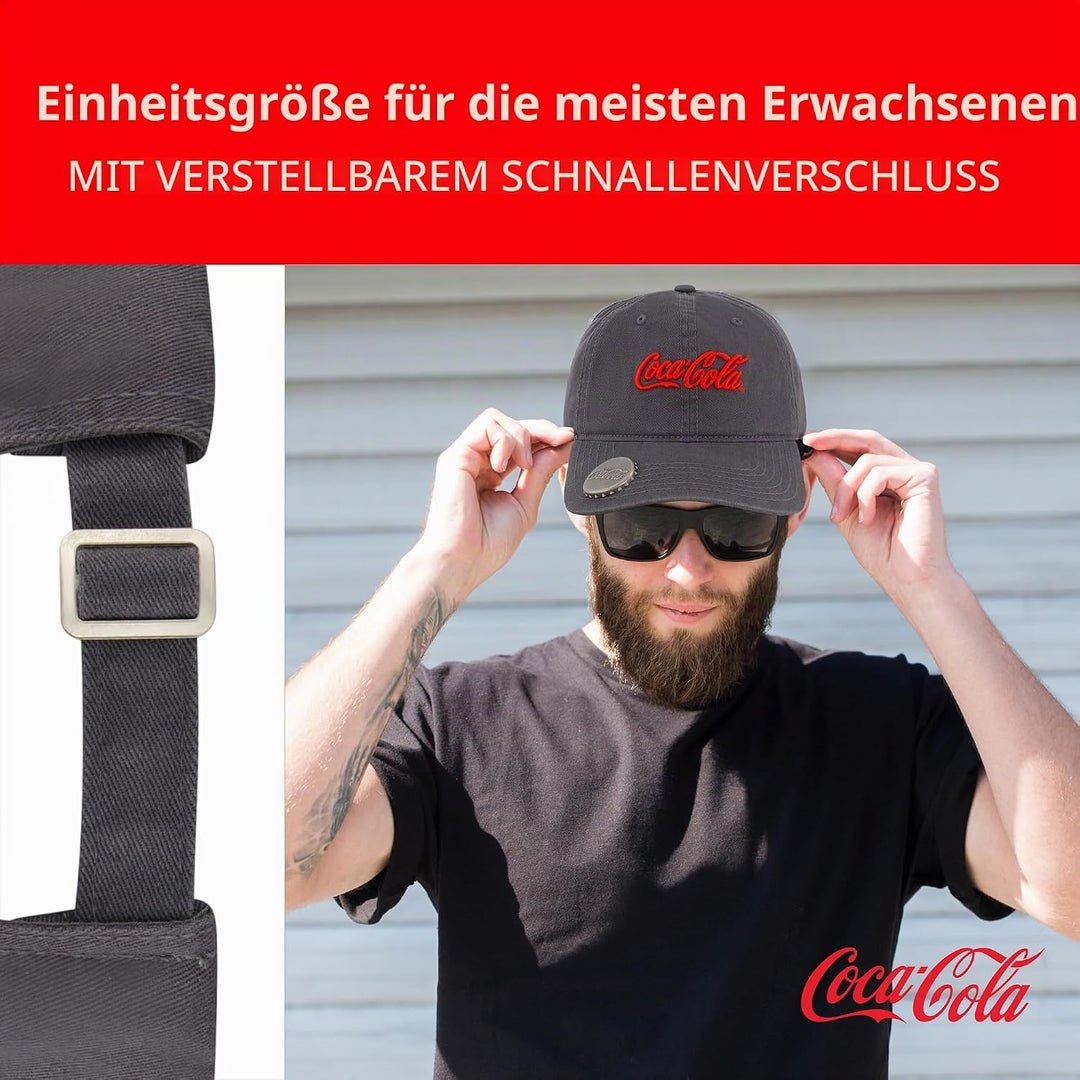 Concept One Unisex-Erwachsene Coca Cola Dad Hut, Logo Baumwolle verstellbare gebogener Krempe Baseba