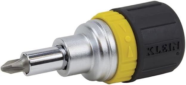 Klein Tools 32593 Ratschen-Schraubendreher, schwarz, 6-in-1, US-Grössen Bit-Konfiguration 1, Bit-Kon