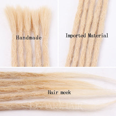 100% Echthaar Dreadlock Extensions 20 Zoll 5 Stränge/Pack Handgemachte Crochet Dreadlocks Extension