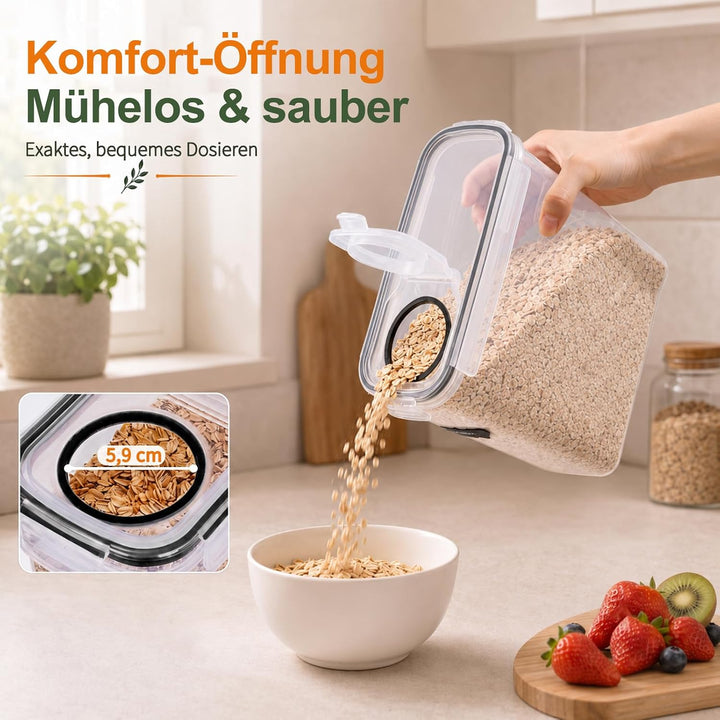 GoMaihe Vorratsdosen Set, 2.5L*6 Stück Aufbewahrungsbox Küche Organizer, Luftdicht Frischhaltedose P