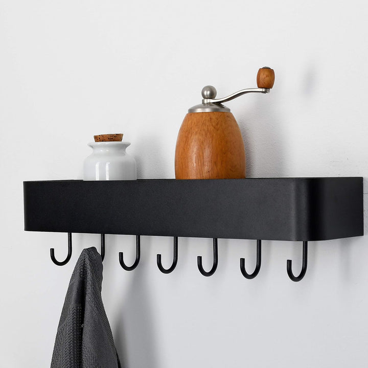CALUTEA Modernes Gewürzregal Küche // Metall // Schwarz // Designer Gewürzregal für die Wand