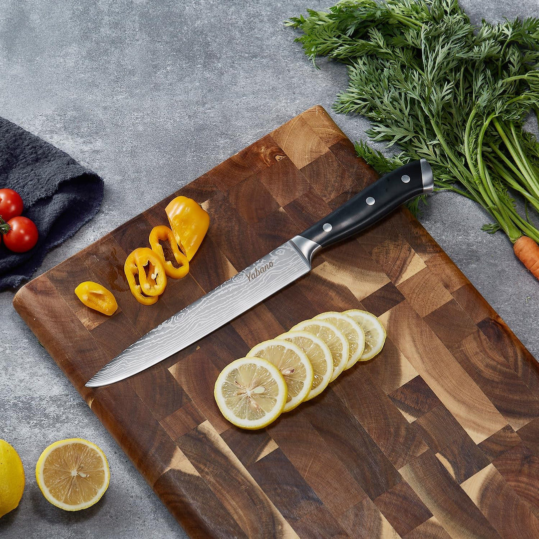 Yabano Messerblock Set, 14-teilig Küchenmesserset Edelstahl, Messer Set mit Holzblock und integriert