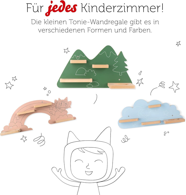tonies Regal Hinter dem Regenbogen, Regal für Toniebox und Figuren, mittelgrosses Regal in Feenrosa