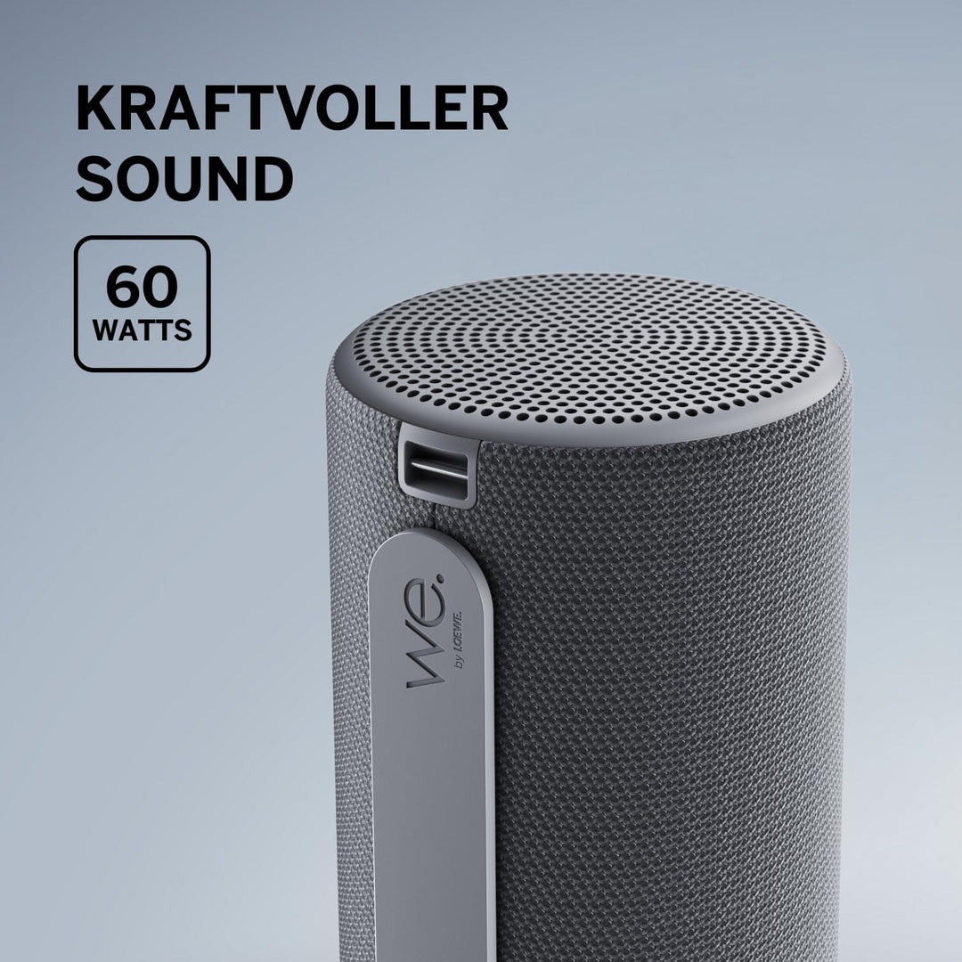 Loewe We. HEAR 2 Storm Grey, Bluetooth Lautsprecher, 60W, Wasserresistent, Tragbar, Aufladbar, 17h L