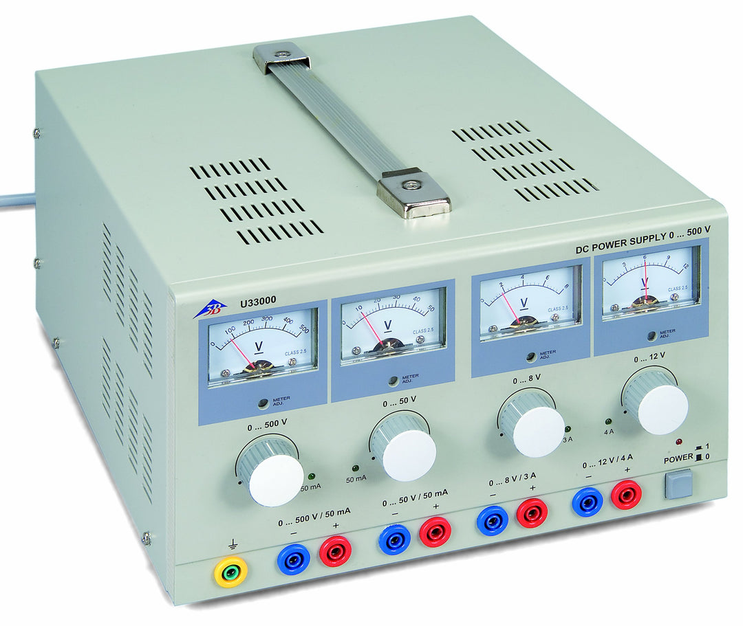 3B Scientific Physik Lehrmittel - DC-Netzgerät 0 – 500 V (230 V, 50/60 Hz) - speziell zur Versorgung