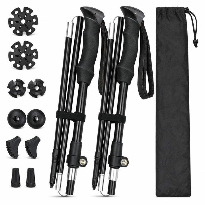 Wanderstöcke Faltbar, Nordic Walking stöcke Damen und Herren, Aluminium Trekkingstöcke Teleskop, Wan