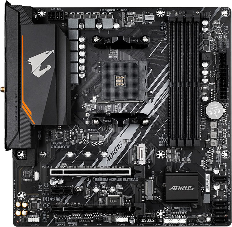 Gigabyte B550M AORUS Elite AX (AM4/AMD/B550/Micro ATX/Single M.2/SATA 6Gb/s/USB 3.2 Gen 1/Realtek Gb
