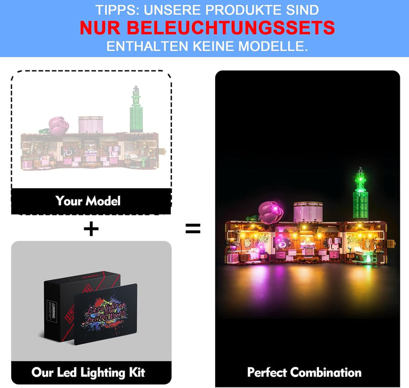 LocoLee Licht Set Kompatibel mit Lego Glindas und Elphabas Schlafsaal 75683, Nur Lichter Set, Licht