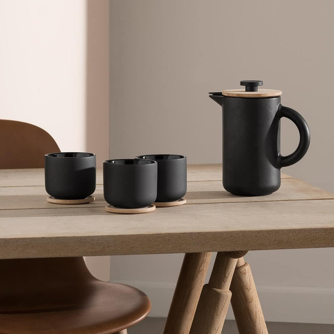 Stelton Teebecher Theo - Trinkbecher für Tee, Kaffee & heisse Schokolade - Steinzeug, gusseiserne Au