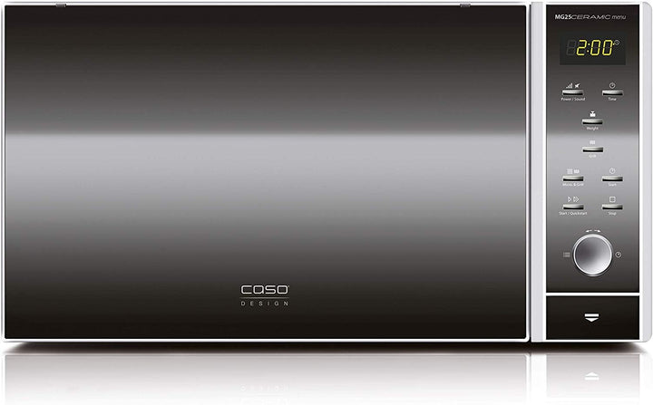 Caso MG25 Ceramic 2-in-1 Mikrowelle mit Grill | Keramikboden, Grillrost für 2 Ebenen, 900 W, 1000 W